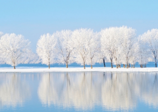 Crystal-clear Lake at Dawn