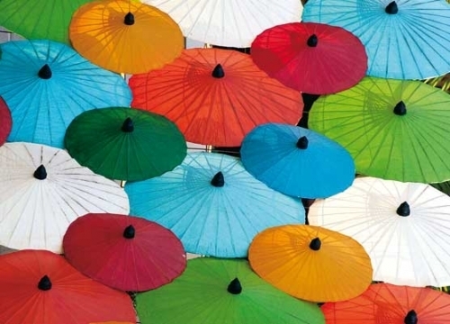 Postkarte – Umbrellas, Thailand