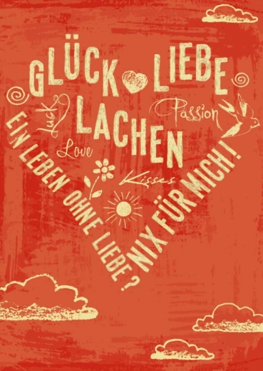 Postkarte – Glück - liebe - Lachen