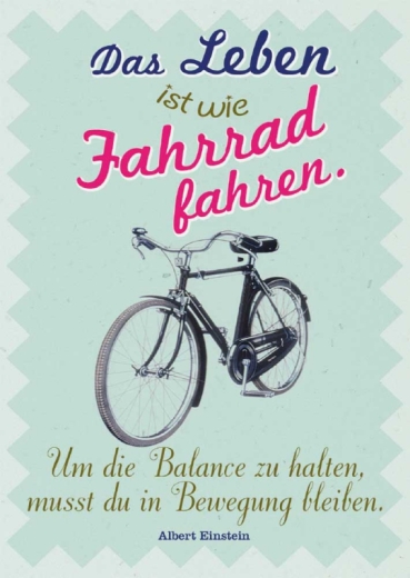 Postkarte – Das Leben ist wie Fahrrad fahren