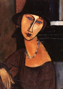 A. Modigliani - Jeanne Hebuterne with hat...
