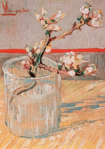 Vincent van Gogh - Sprig of Flowering almond Blossom in glass
