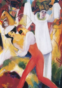August Macke -  Pierrot mit Tnzerpaar