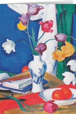 Samuel John Peploe - Tulips and Fruit (1919)