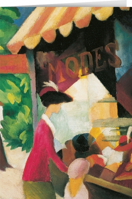 August Macke - In Front of a Hat Shop (1913)
