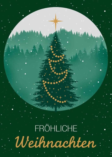 Postkarte mit Veredelung – Fröhliche Weihnachten