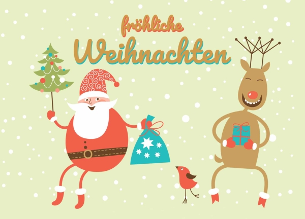 Postkarte mit Veredelung – Fröhliche Weihnachten