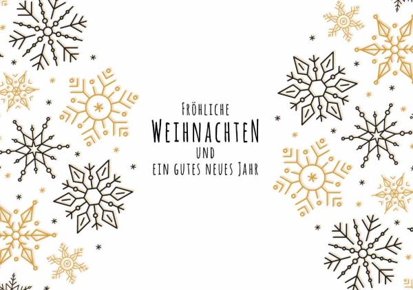 Postkarte mit Veredelung – Frohe Weihnachten und ein gutes neues Jahr