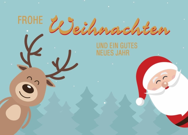 Postkarte mit Veredelung – Frohe Weihnachten und ein gutes neues Jahr