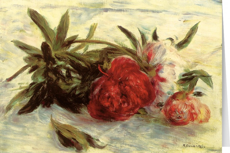 P.A. Renoir - Päonien auf weißem Tischtuch