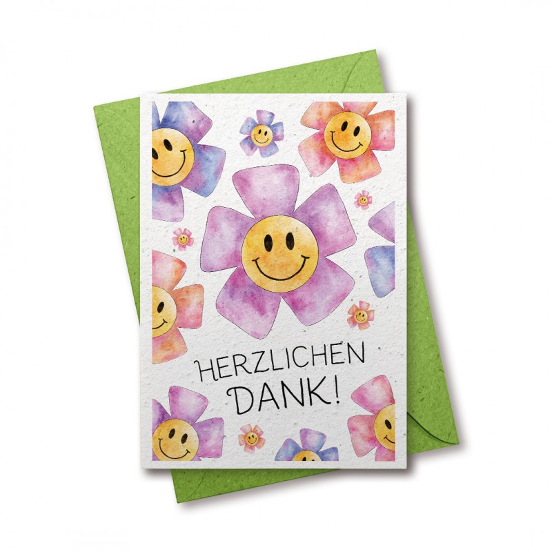 Herzlichen Dank - Grukarte aus Samenpapier