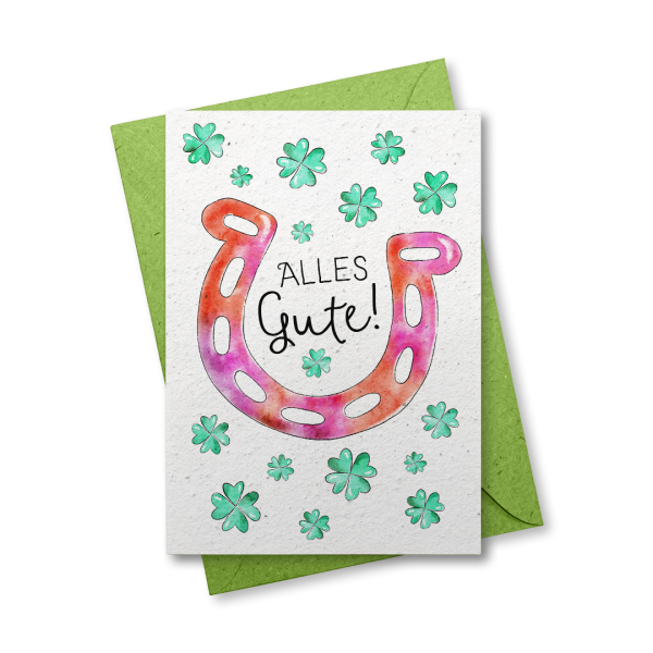 Alles Gute - Grußkarte aus Samenpapier