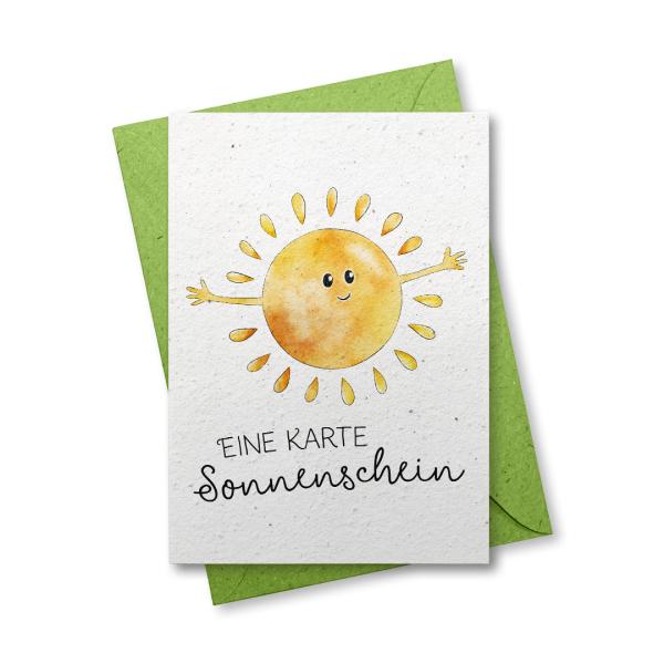 Eine Karte Sonnenschein - Grußkarte aus Samenpapier