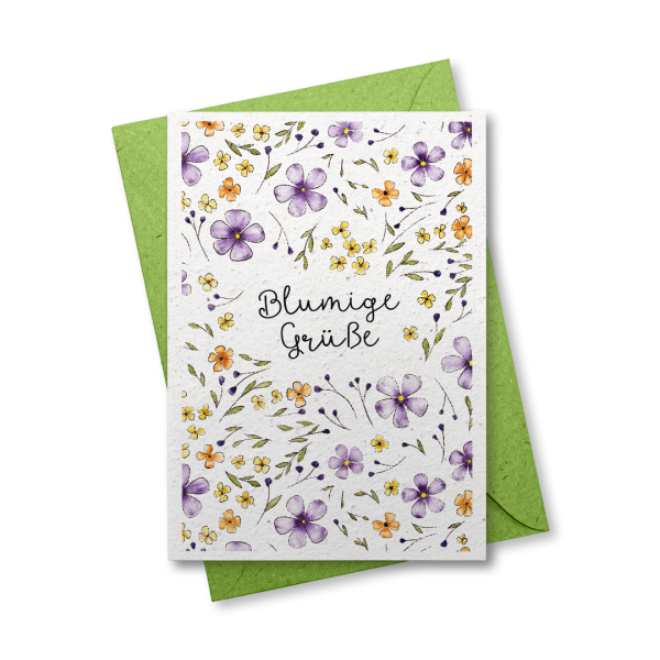 Blumige Grüße - Grußkarte aus Samenpapier
