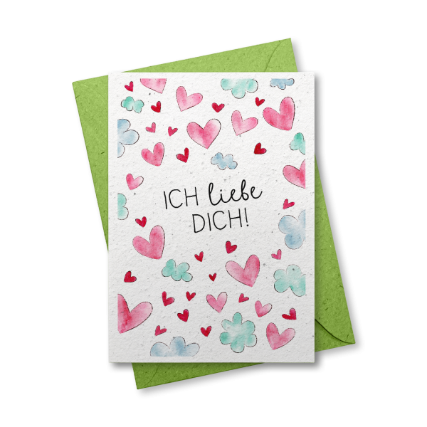 Ich liebe Dich - Grußkarte aus Samenpapier