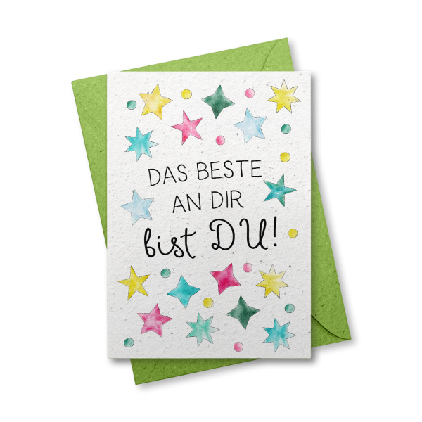 Das Beste an Dir bist Du - Grußkarte aus Samenpapier