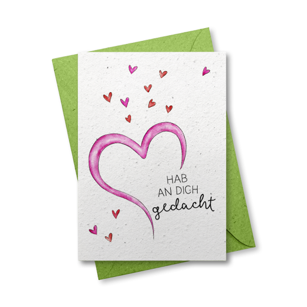 Hab an Dich gedacht - Grußkarte aus Samenpapier