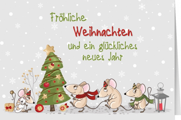 Klappkarte - Fröhliche Weihnachten und ein glückliches neues Jahr