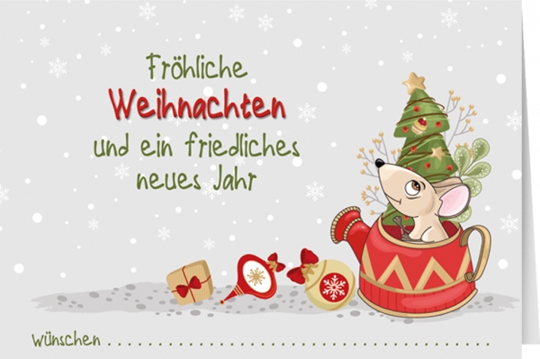 Klappkarte - Fröhliche Weihnachten und ein friedliches neues Jahr