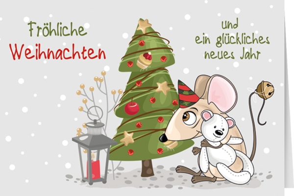 Klappkarte - Fröhliche Weihnachten und ein glückliches neues Jahr