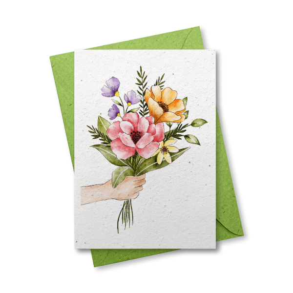 Blumenstrauß - Grußkarte aus Samenpapier