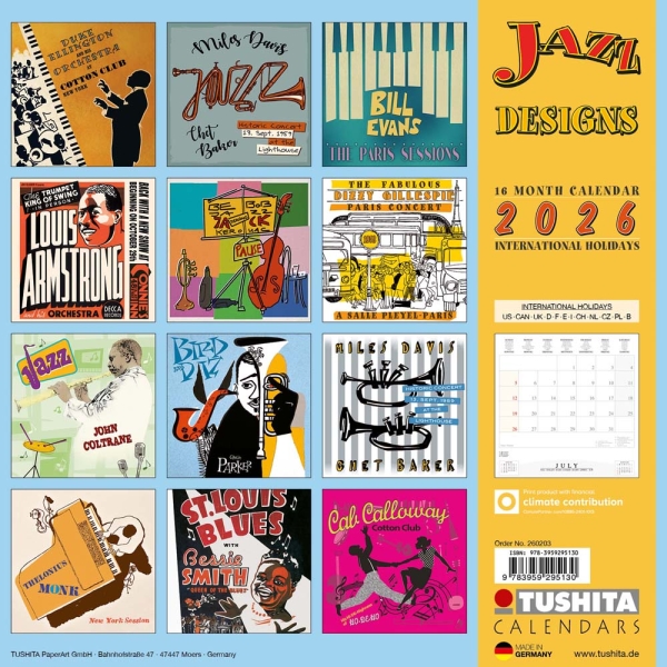 Kalender 2026Jazz Designs(Vorverkauf)