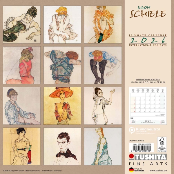 Kalender 2026Egon Schiele - Drawings(Vorverkauf)