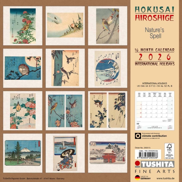 Kalender 2026Hokusai/Hiroshige - Natures Spell(Vorverkauf)