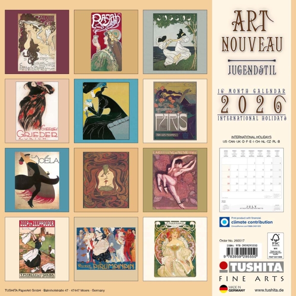 Kalender 2026Art Nouveau(Vorverkauf)