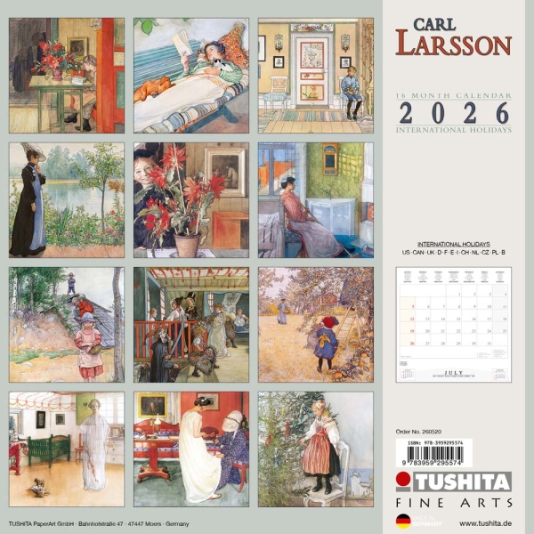 Kalender 2026Carl Larsson(Vorverkauf)