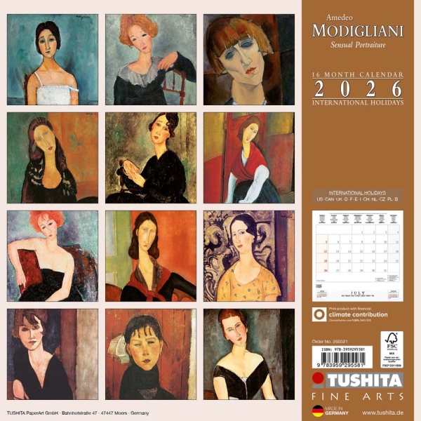 Kalender 2026Amedeo Modigliani - Sensual Portraiture(Vorverkauf)