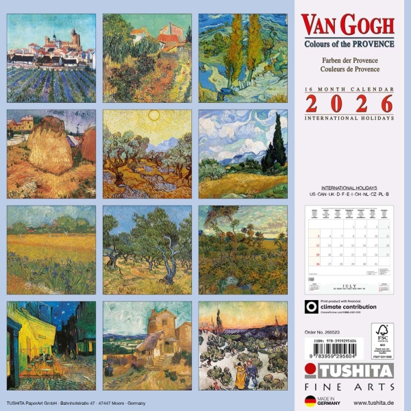 Kalender 2026van Gogh - Colours of the Provence(Vorverkauf)