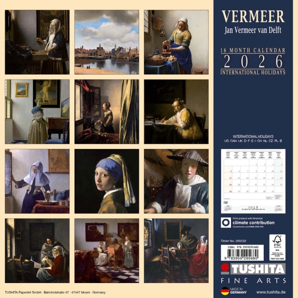 Kalender 2026Jan Vermeer van Delft(Vorverkauf)