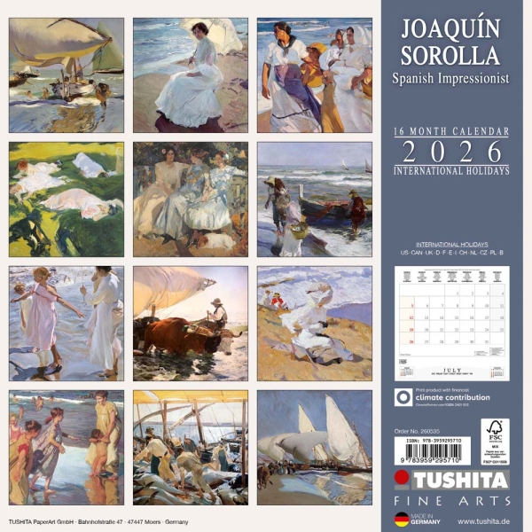 Kalender 2026Joaquin Sorolla - Spanish Impressionist(Vorverkauf)