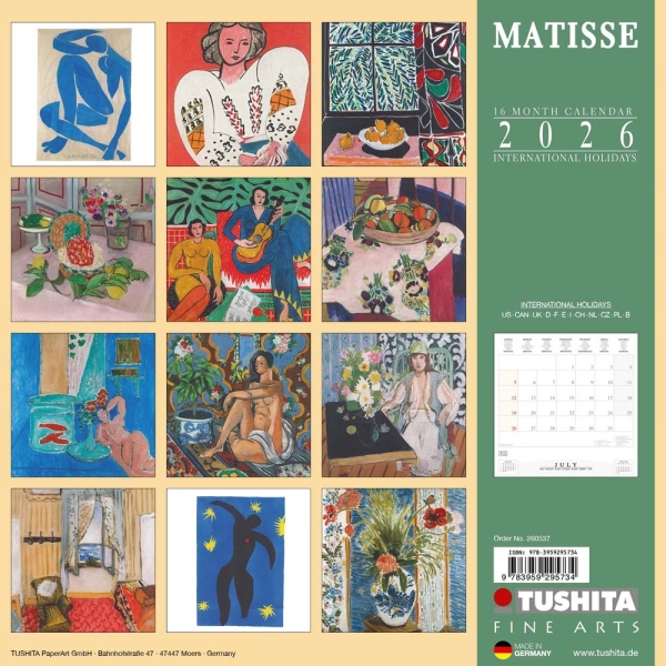 Kalender 2026Matisse(Vorverkauf)