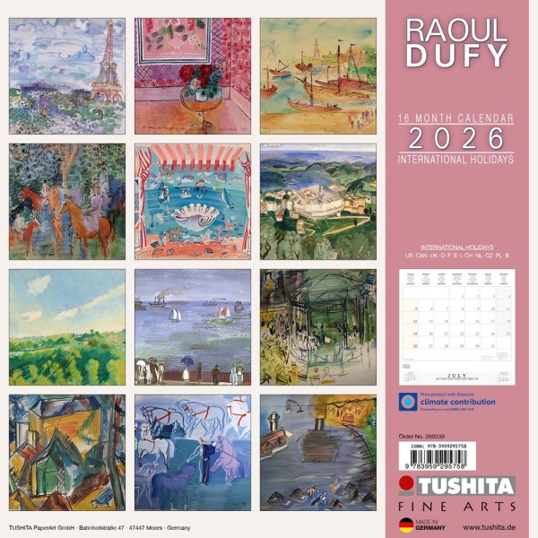 Kalender 2026Raoul Dufy(Vorverkauf)