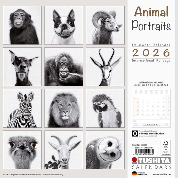 Kalender 2026Animal Portraits(Vorverkauf)