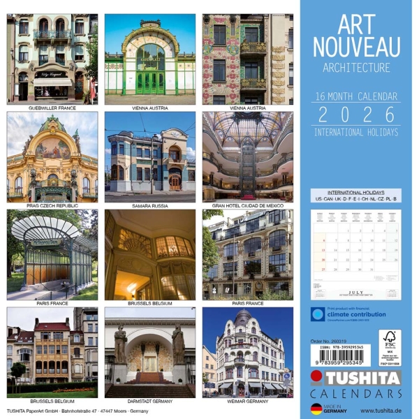 Kalender 2026Architecture Art Nouveau(Vorverkauf)