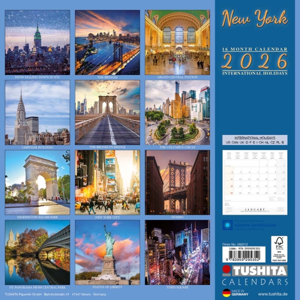 Kalender 2026New York(Vorverkauf)