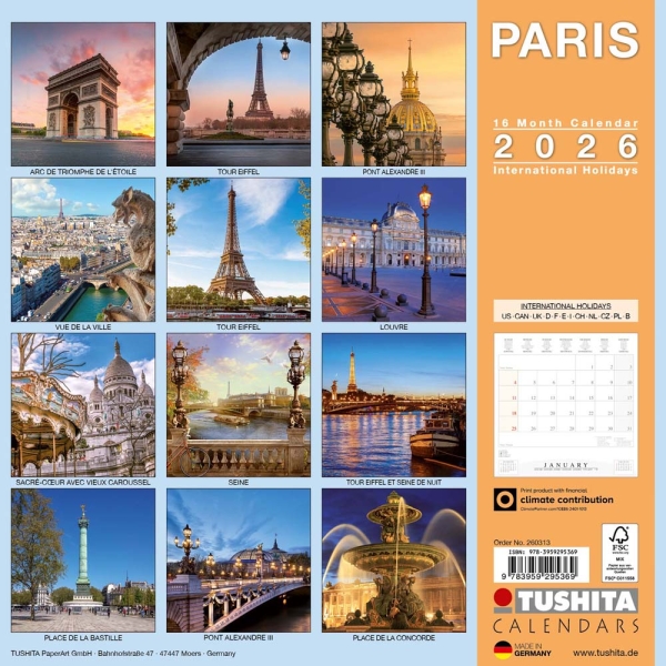 Kalender 2026Paris(Vorverkauf)