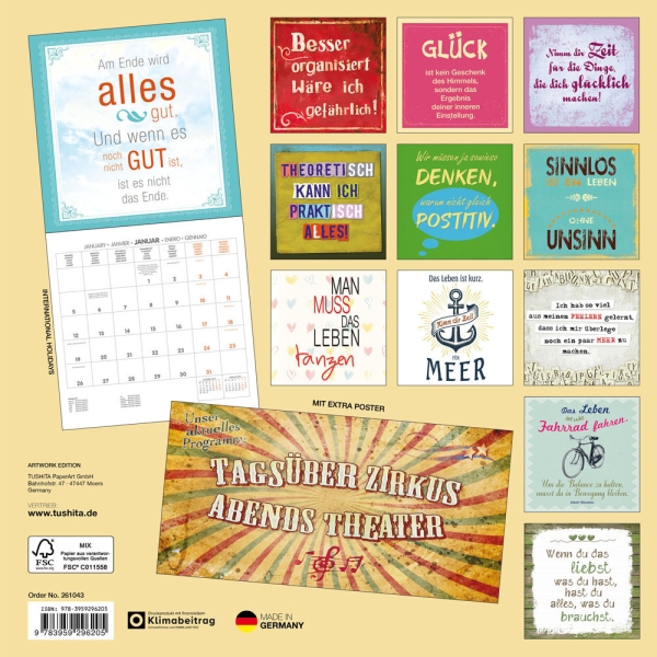 Kalender 2026Schräge Schilder & Sprüche