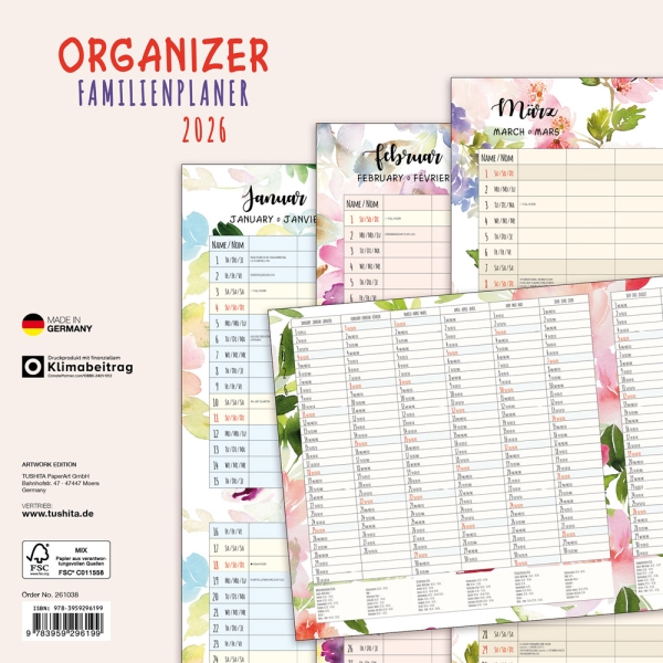 Kalender 2026Organizer / Familienplaner