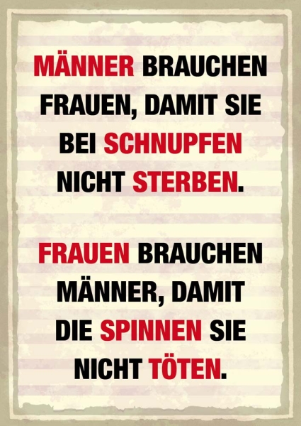 Postkarte – Männer brauchen Frauen Postkarte – Männer brauchen Frauen