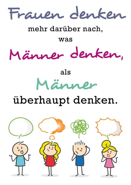 Postkarte – Frauen denken mehr ...