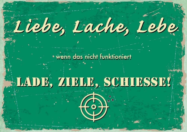 Postkarte – Liebe, Lache, Lebe Postkarte – Liebe, Lache, Lebe