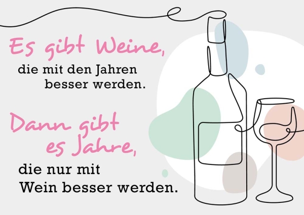Postkarte – Es gibt Weine ...