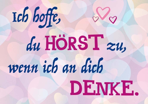 Postkarte – Ich hoffe, du Hörst zu Postkarte – Ich hoffe, du Hörst zu