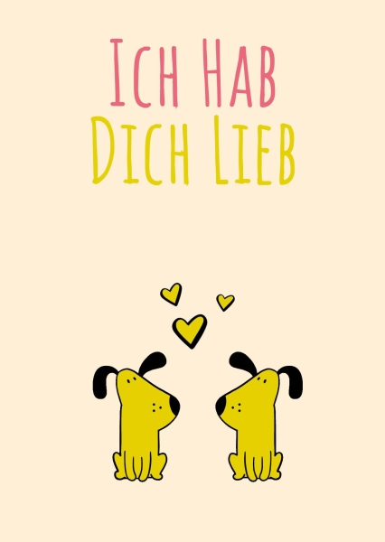 Postkarte mit Veredelung – Ich hab Dich lieb Postkarte mit Veredelung – Ich hab Dich lieb