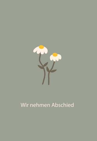 Klappkarte – Wir nehmen Abschied