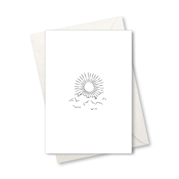 Klappkarte – Sonne mit Wolken